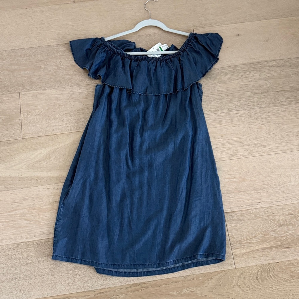 NWT Tommy Bahama Chambray Denim look Off-Shoulder Dress size large - Picture 3 of 3